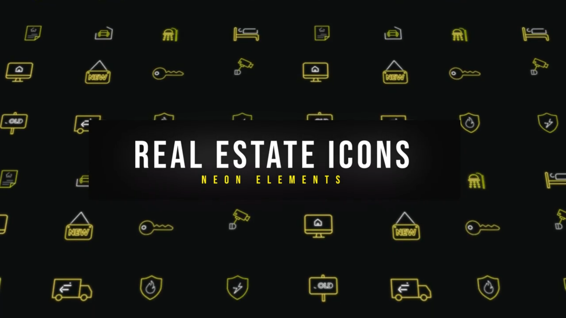 Real Estate Neon Icons