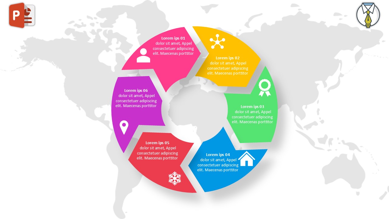 الصورة انفوجرافيك ستة خيارات