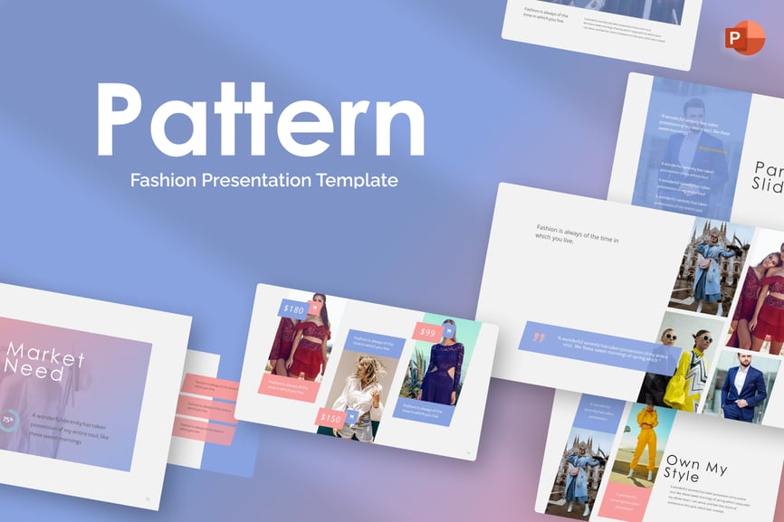 Pattern Sky Blue Modern Fashion PowerPoint