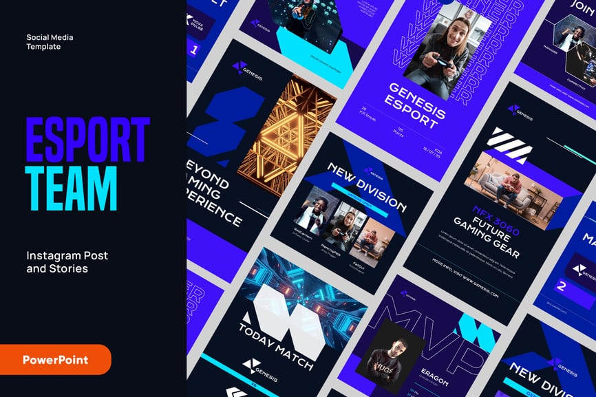 Online Gaming ESport Instagram Kit Powerpoint