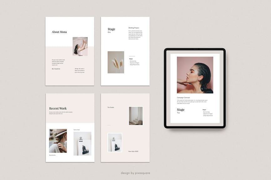 MONA - A4 Vertical Powerpoint Media Kit Template