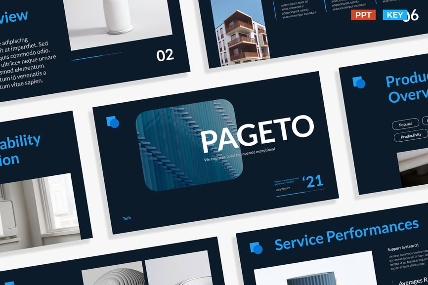 Modern Dark Navy Financial Technology Business