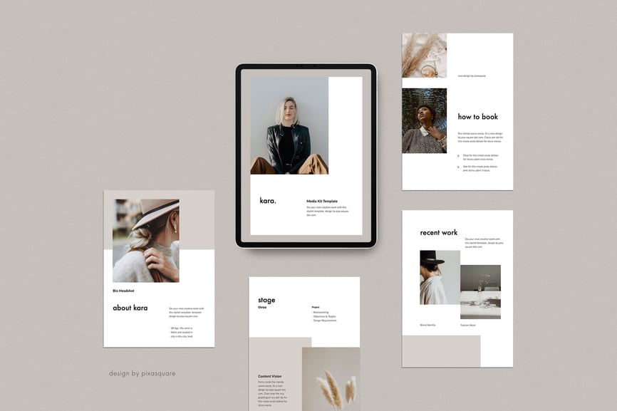 160 KARA - A4 Vertical Powerpoint Media Kit Template