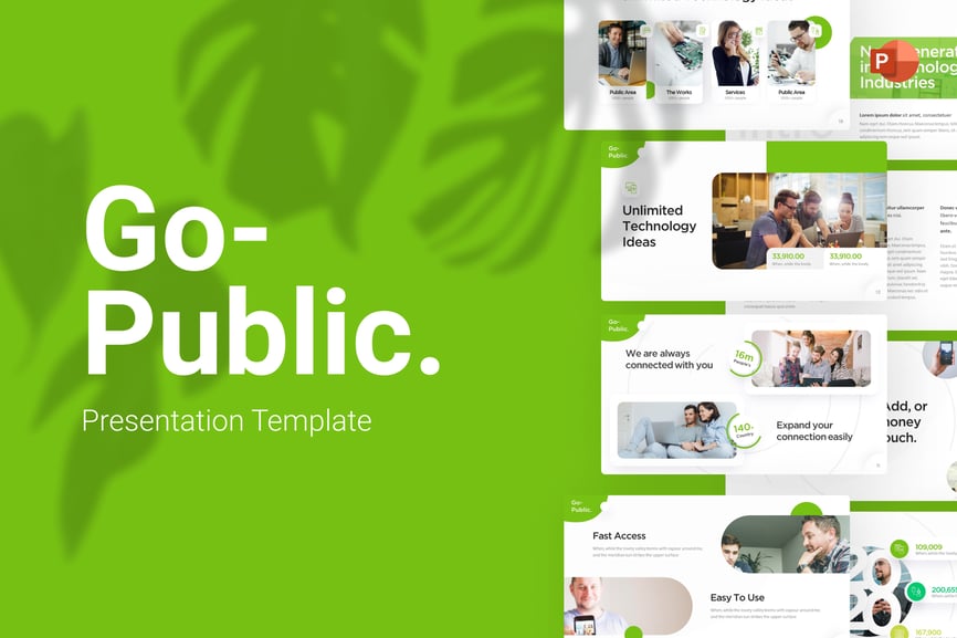 Go Public Technology PowerPoint Template