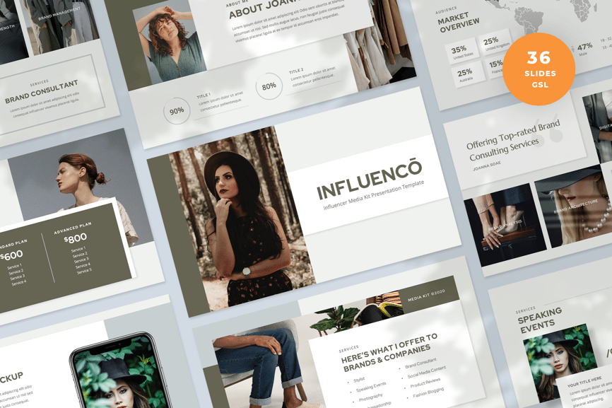 Influencer Media Kit Slides Template