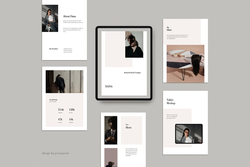 DANA - A4 Vertical Powerpoint Media Kit Template