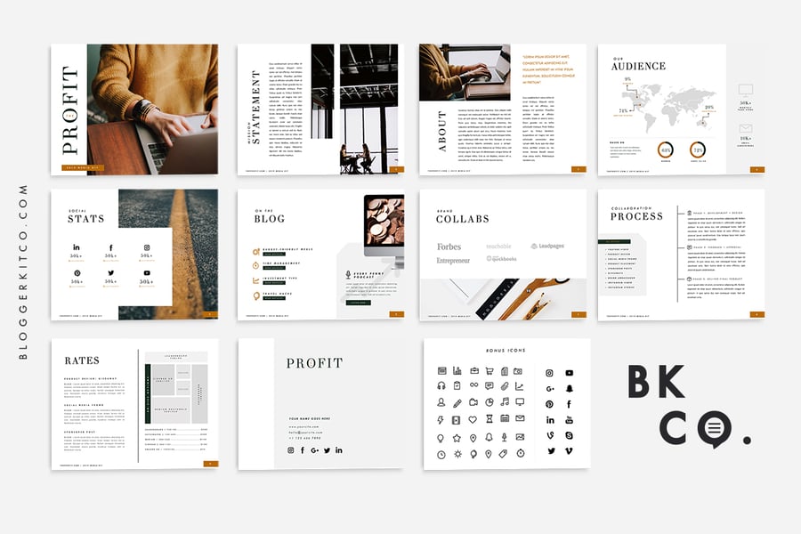 Financial Blog Media Kit | 10 Pages| PowerPoint