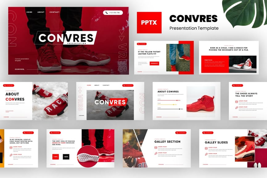 58 Convres - Shoes & Sneakers Powerpoint Template
