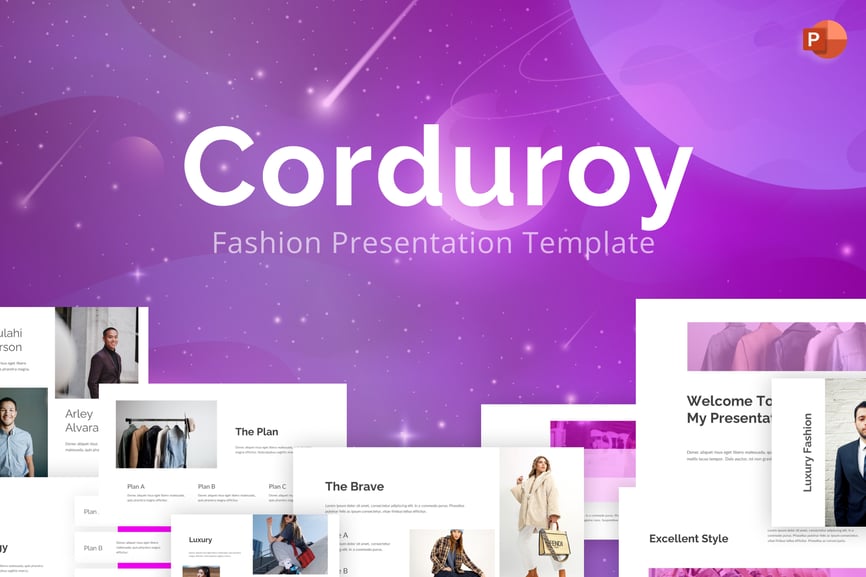 59 Corduroy Pink Modern Fashion PowerPoint