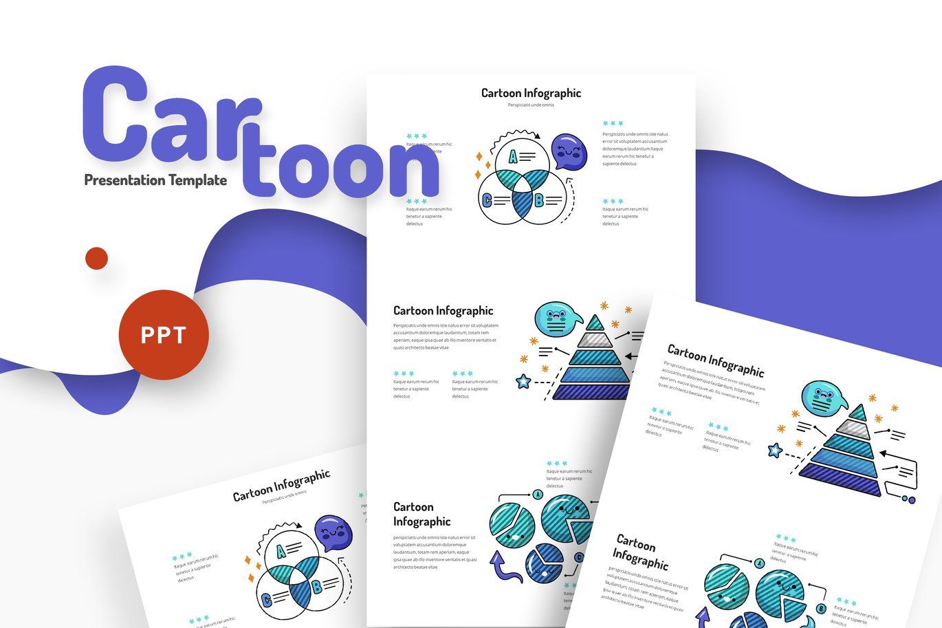 38 Cartoon Infographic Powerpoint Template