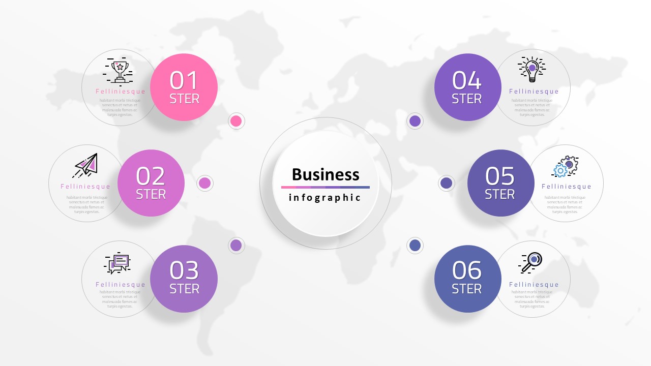 ستة خيارات انفوجرافيك ستة خيارات في برنامج بوربوينت