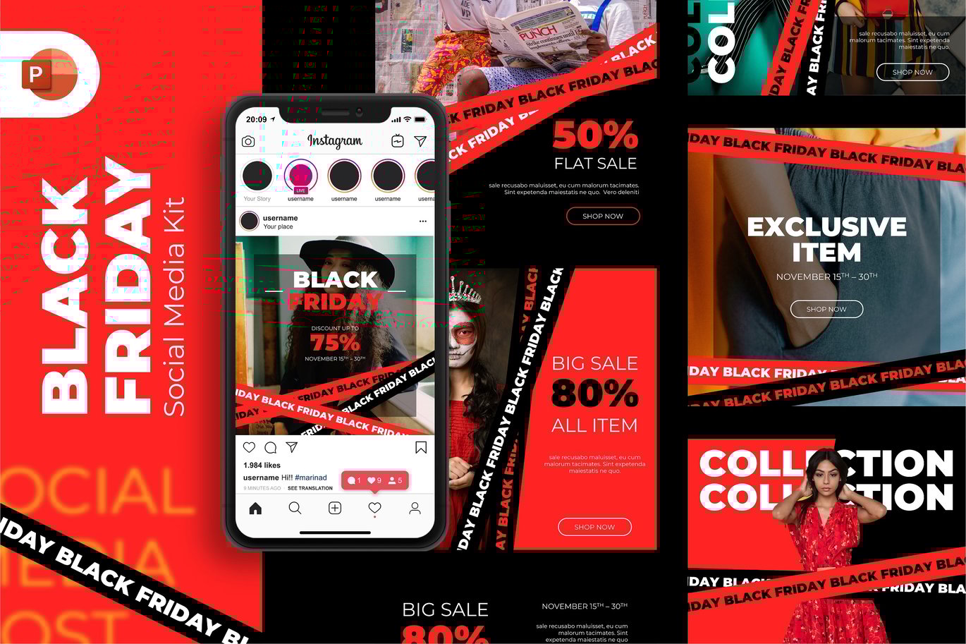 Black Friday Social Media Kit - PowerPoint