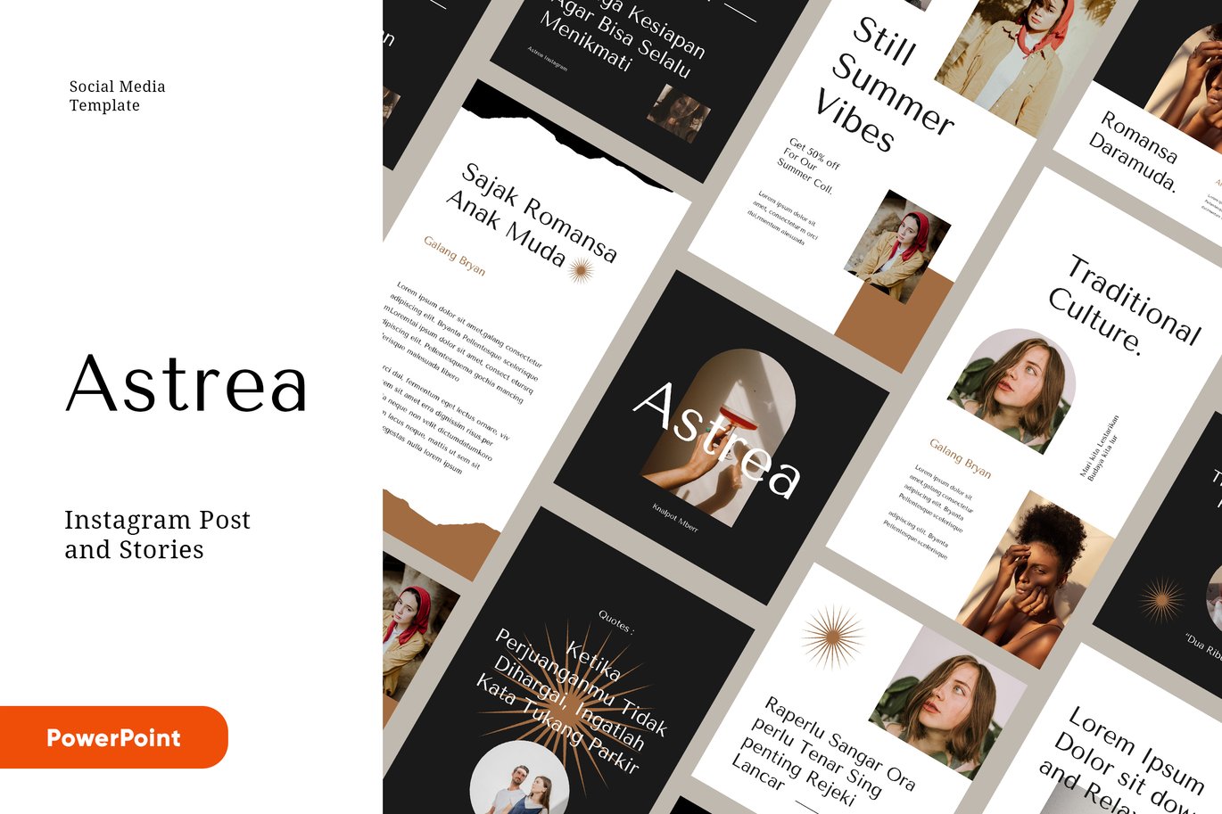 19 ASTREA - Fashion Instagram Kit Powerpoint Template