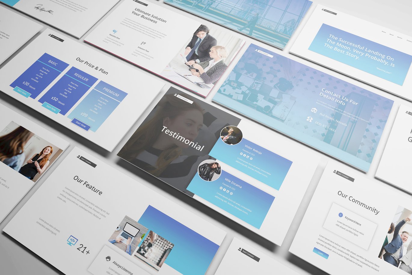Startup Landing Page Powerpoint Template