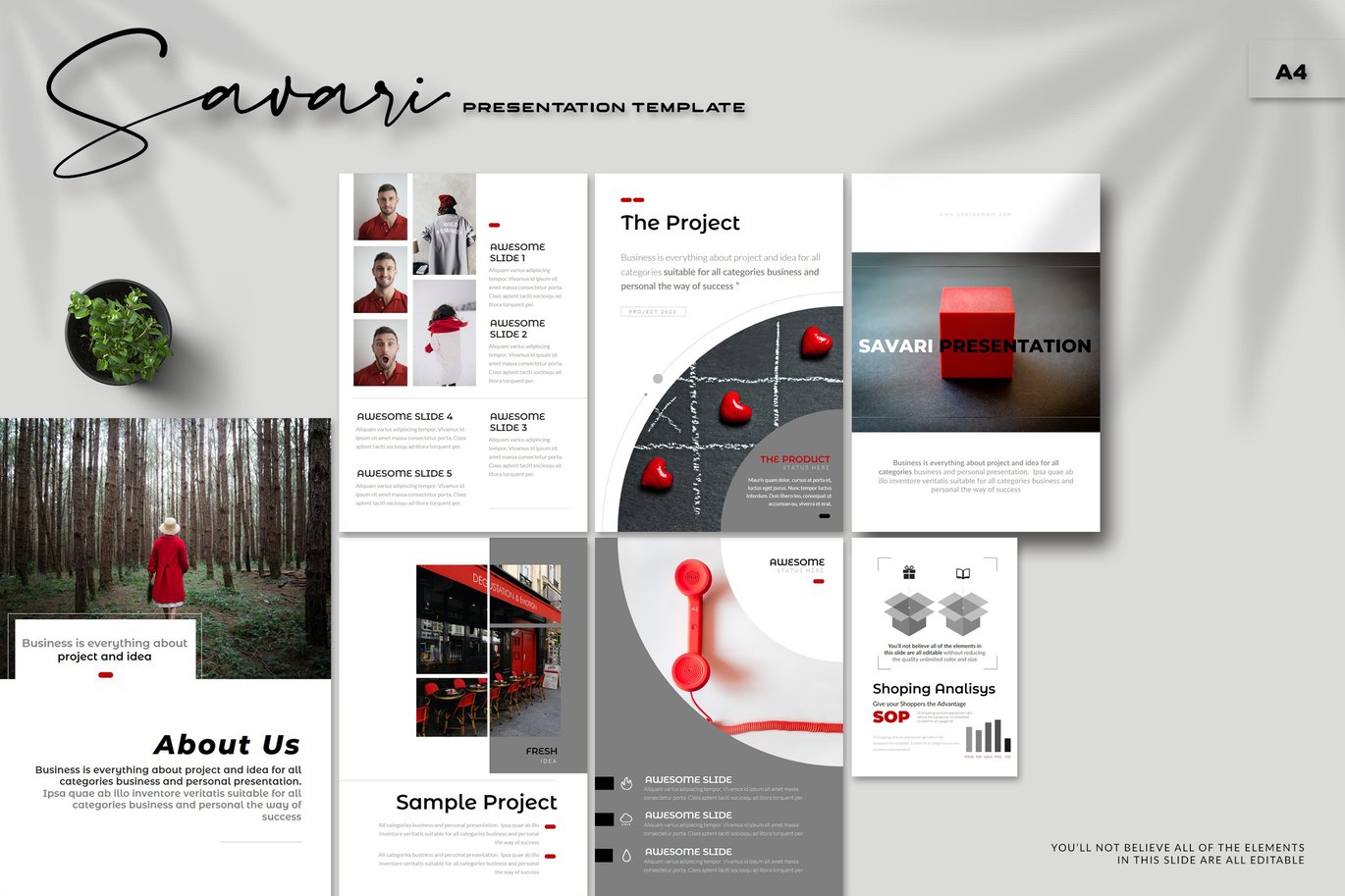 236 Savari - A4 Powerpoint Template