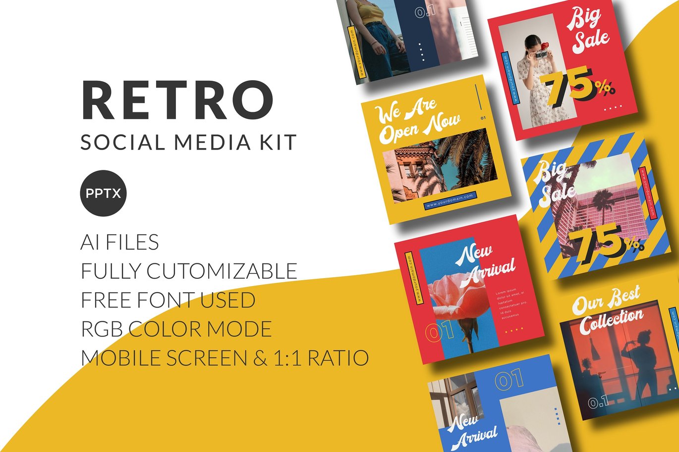 228 Retro Social Media Kit