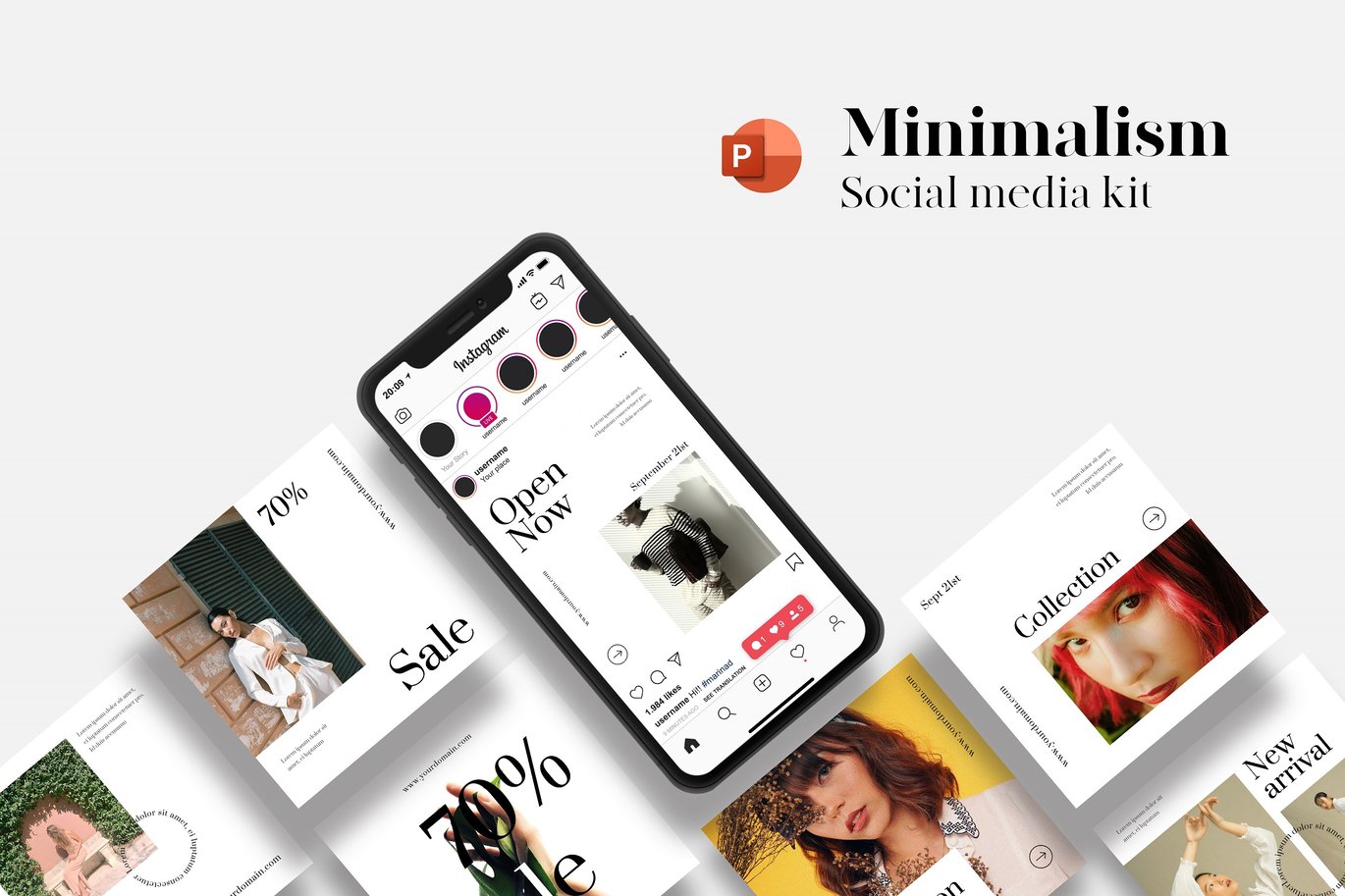 184 Minimalism Social Media Kit - PowerPoint