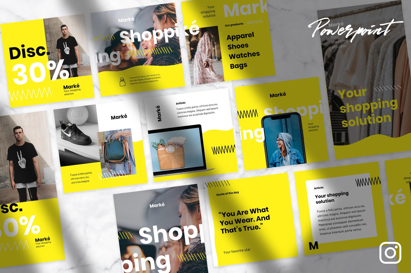 Marke - Instagram Kit Powerpoint Template