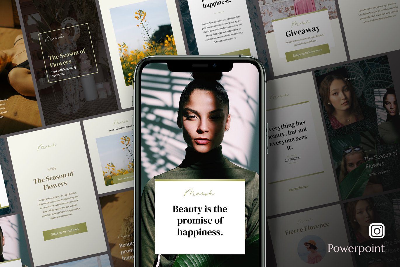 Marsh - Elegant Instagram Kit Powerpoint