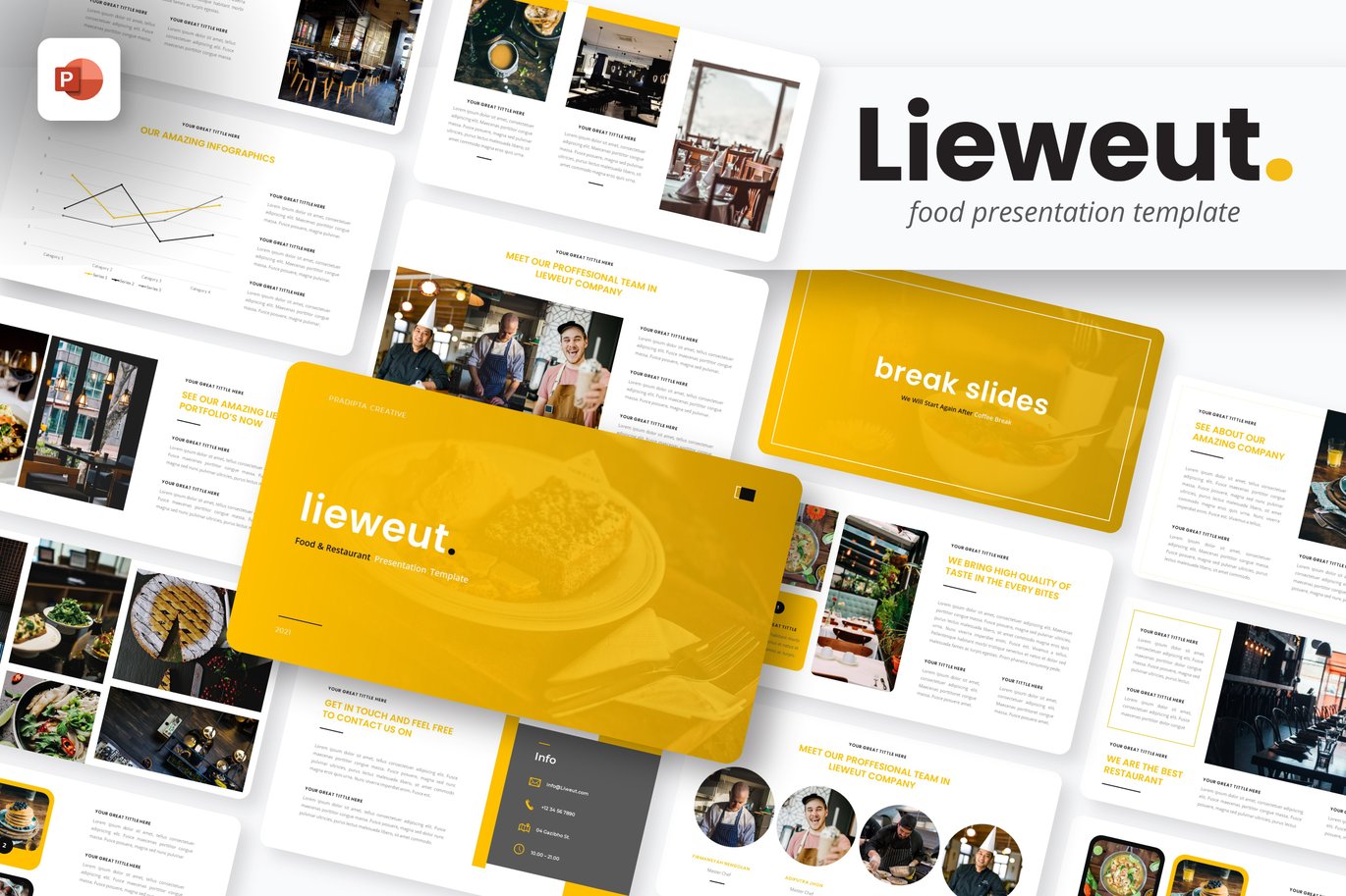Lieweut Food & Restaurant PowerPoint Template