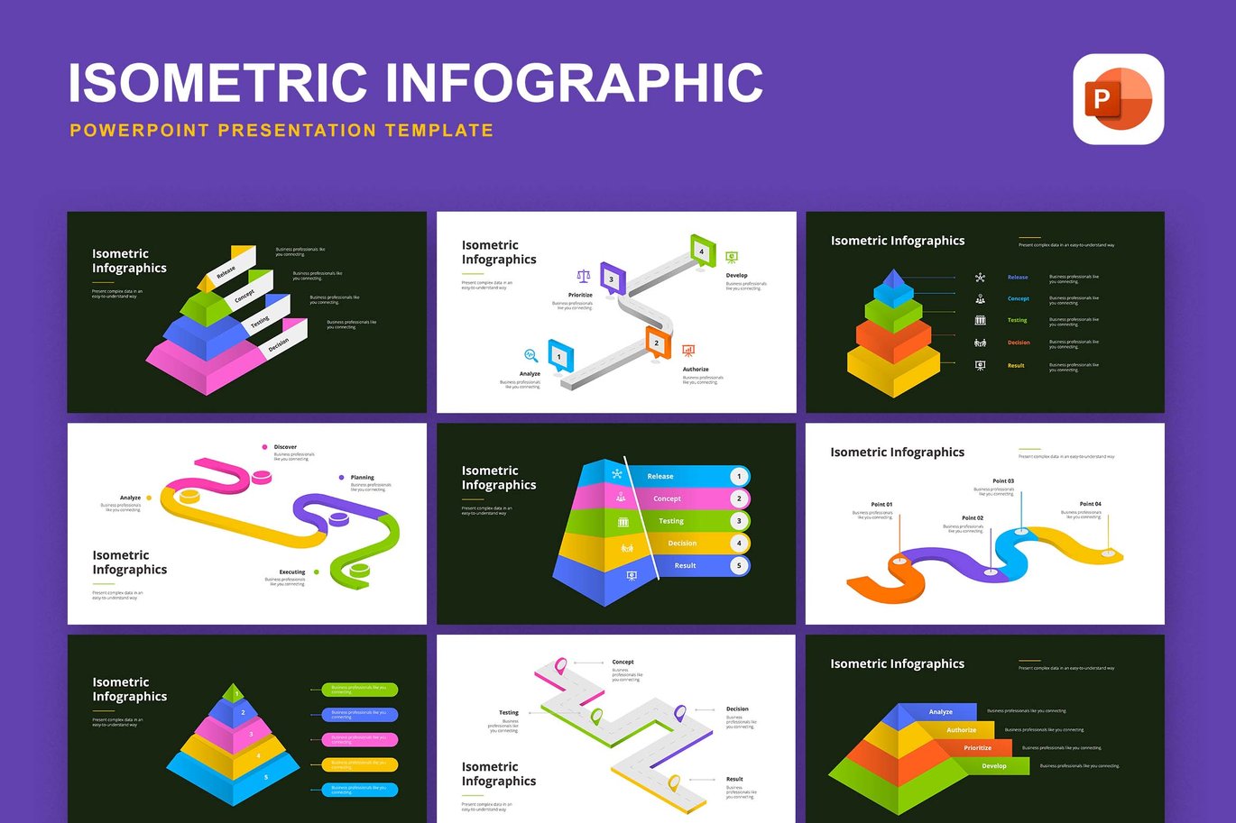 Isometric Infographic Kit Powerpoint