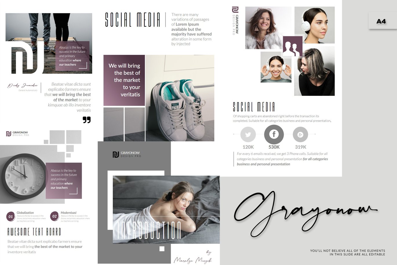 Grayonow - A4 Powerpoint Template