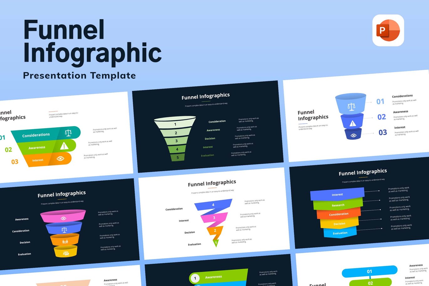 Funnel Infographic Kit Powerpoint