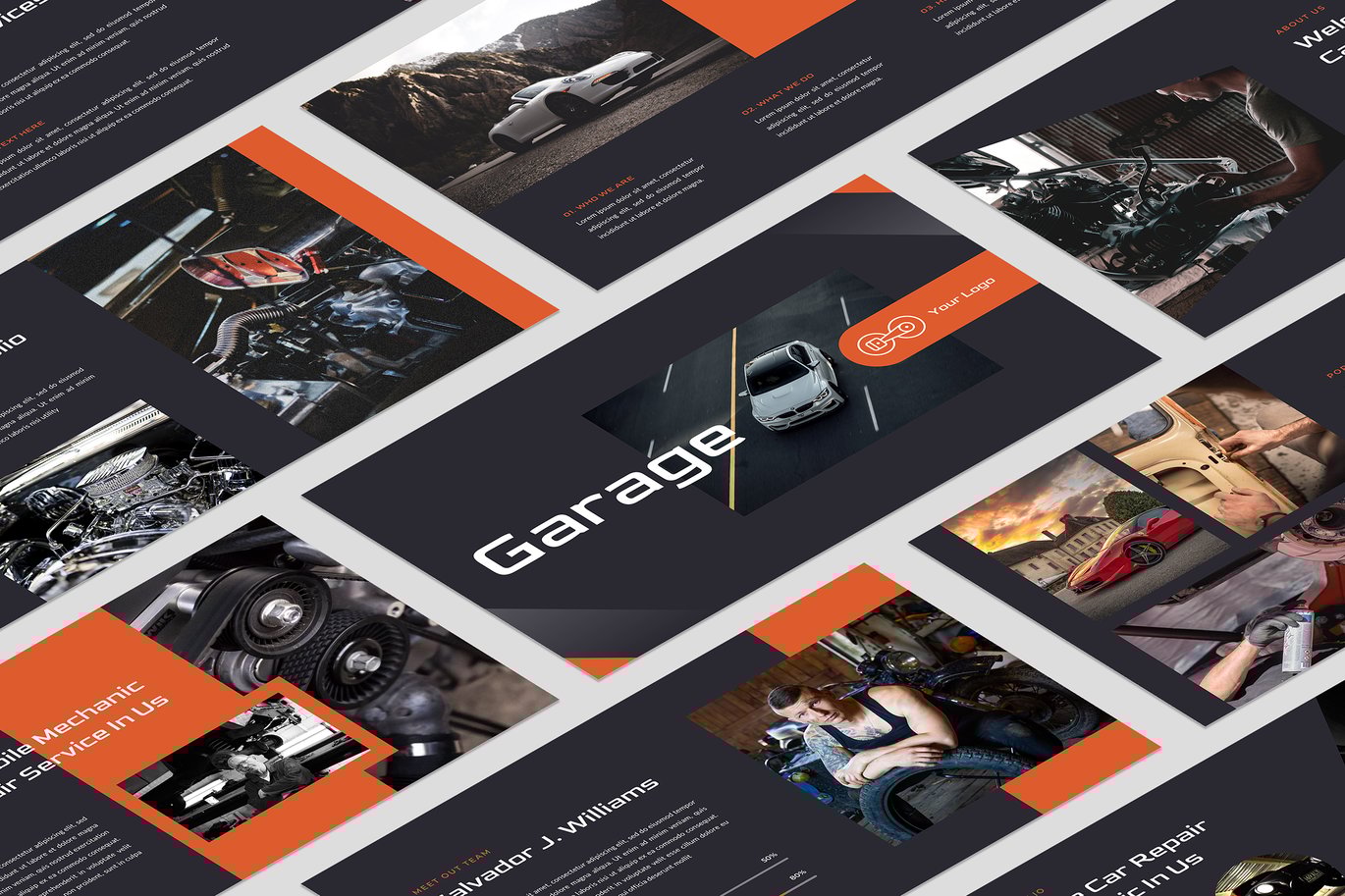 Garage - Car Repair Shop PowerPoint Template
