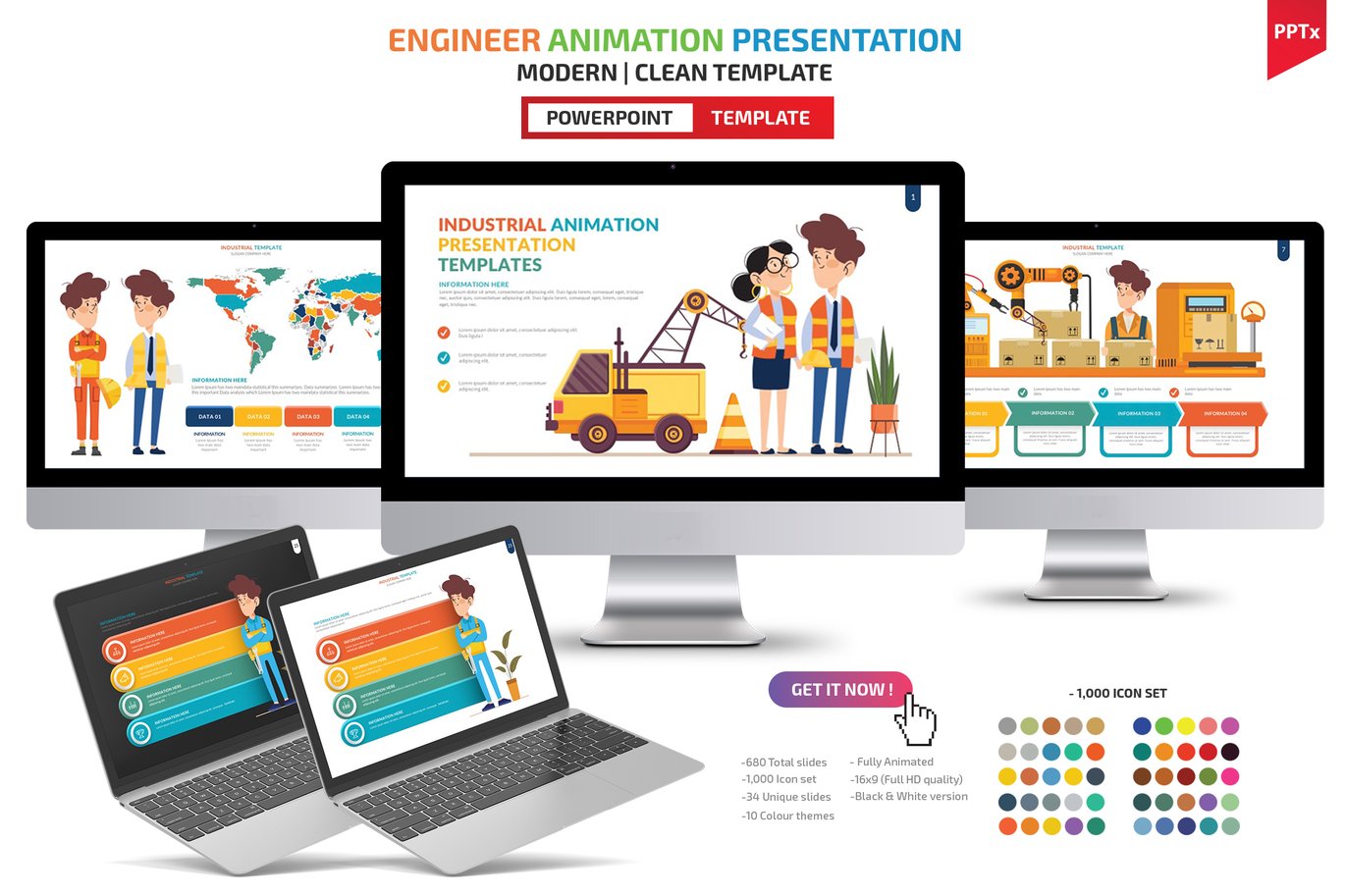 Engineer Animation Powerpoint Template