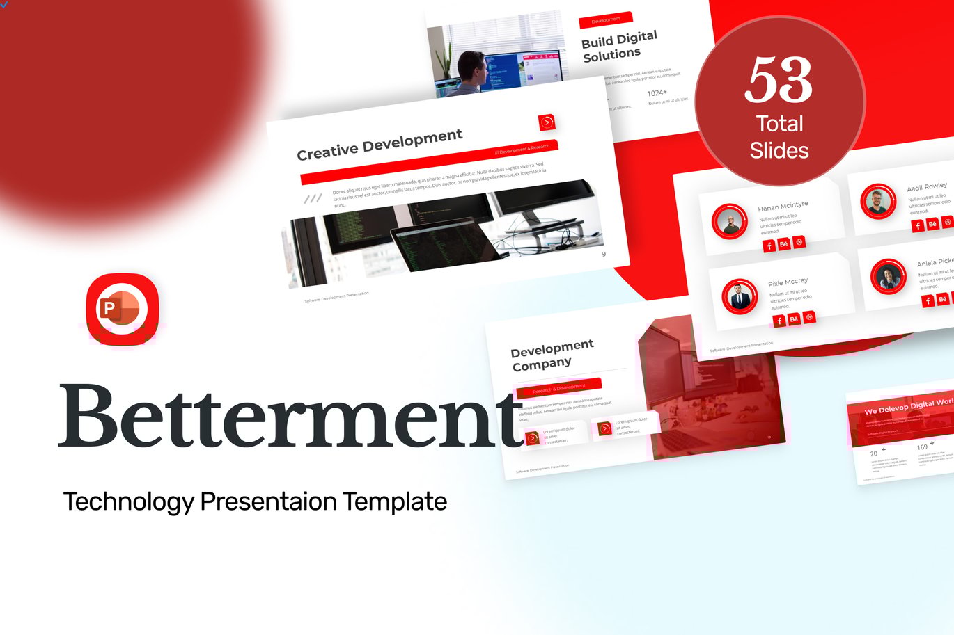 Betterment Red Modern Technology PowerPoint