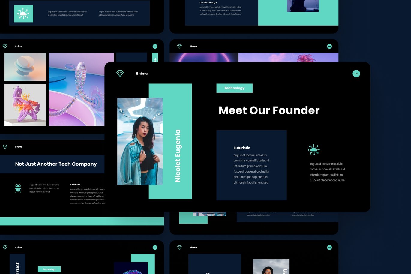 Bhima - Modern Dark Theme Powerpoint