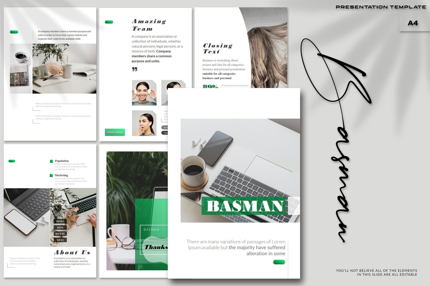 Basman - A4 Powerpoint Template