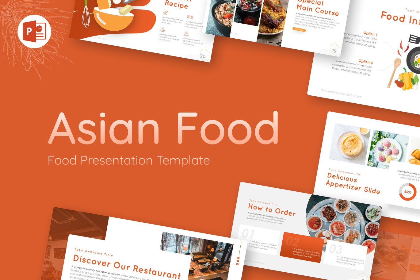 Asian Food Culinary Creative PowerPoint Template