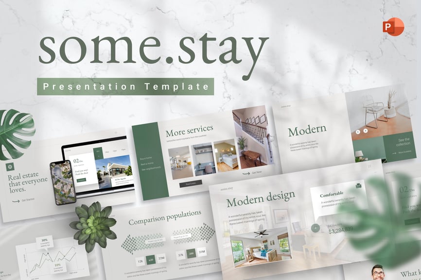 Some Stay Homestay PowerPoint Template