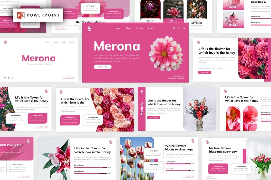 Merona - Flowers Powerpoint Template
