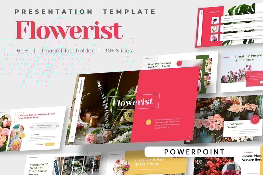 129 Flowerist - Florist Fine Art Business Powerpoint