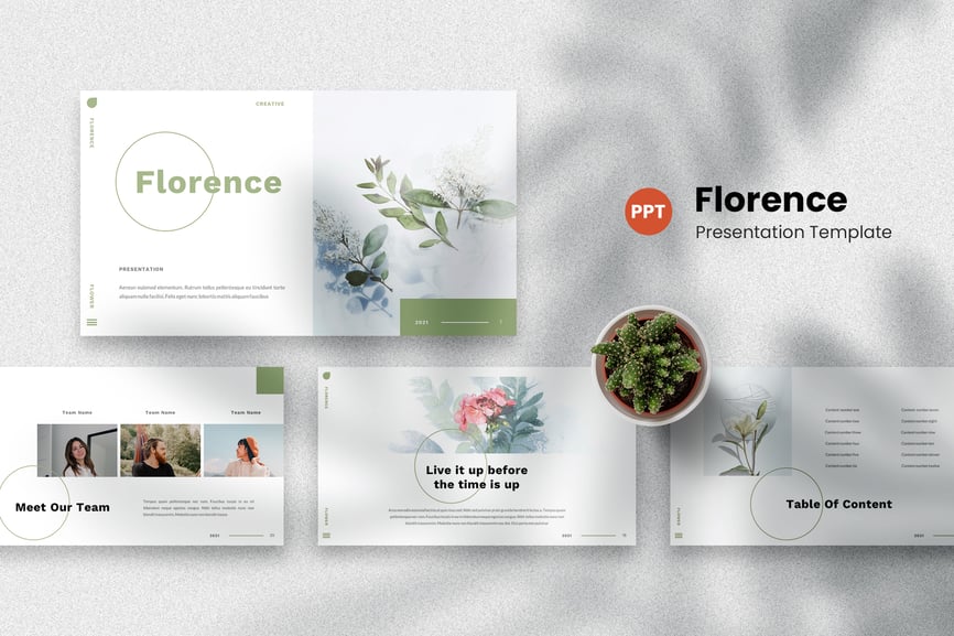 Florence - Flower Plant PowerPoint Template