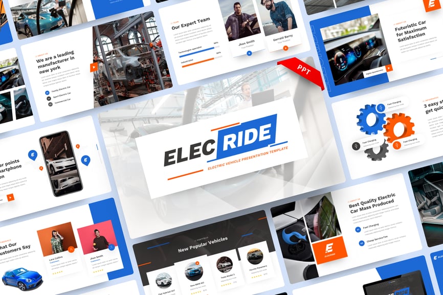 Elecride - Electric Vehicle PowerPoint Template