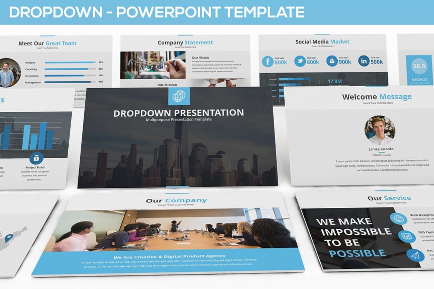 Dropdown Powerpoint Presentation Template