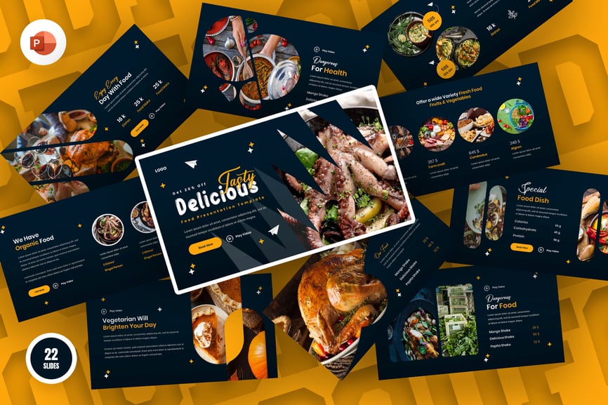 87 Darky Food PowerPoint Presentation Template