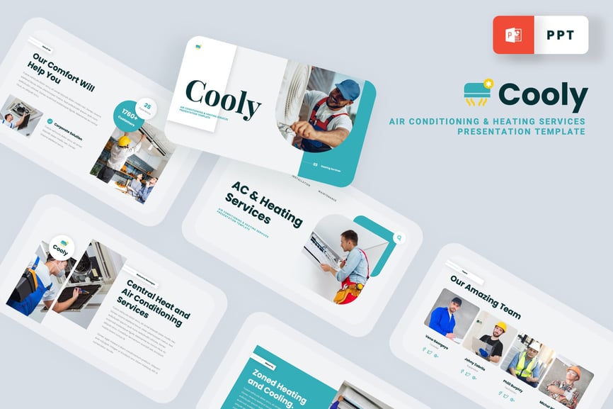 COOLY - Air Conditioning Powerpoint Template