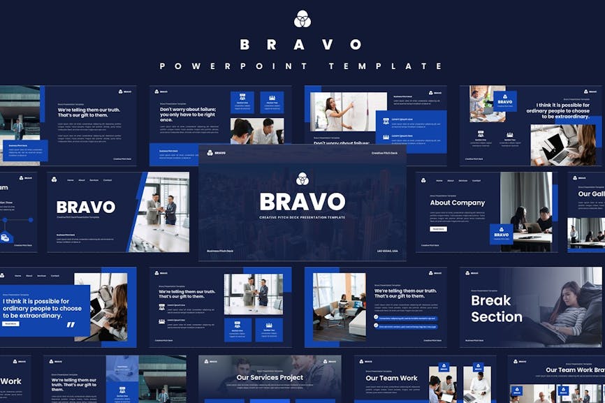 Bravo - Creative Pitch Deck Powerpoint Template