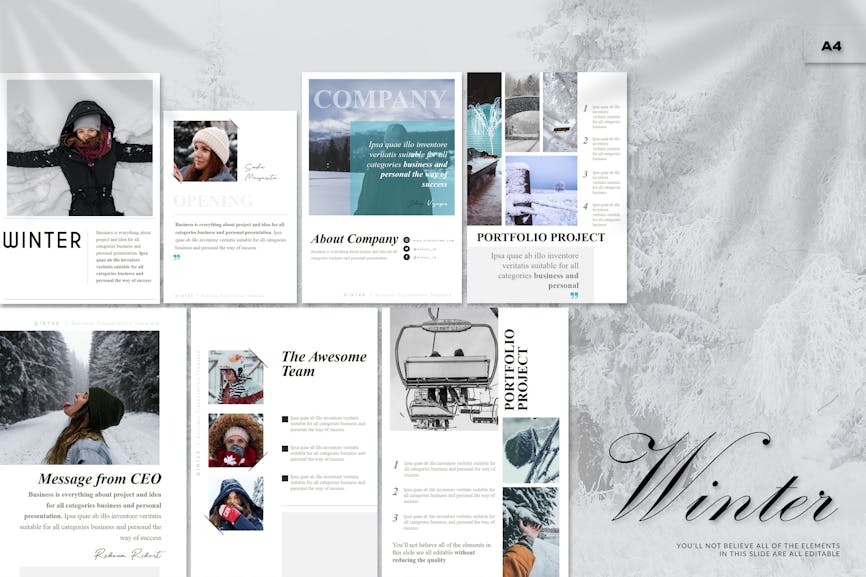 Winter - A4 Powerpoint Template