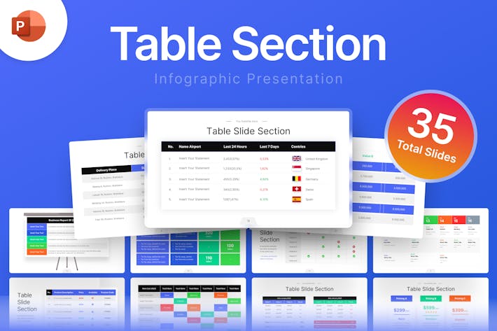 Table Section Infographic PowerPoint Template
