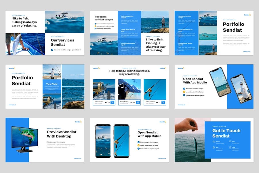 227 Sendiat - Fishing Club Powerpoint Template