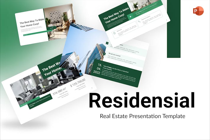 Residensial Green Simple Real Estate PowerPoint