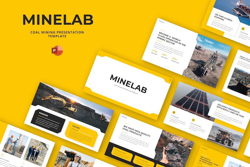 185 Minelab - Coal Mining PowerPoint Template