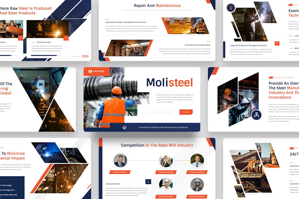 188 Molisteel - Steel Factory PowerPoint Template