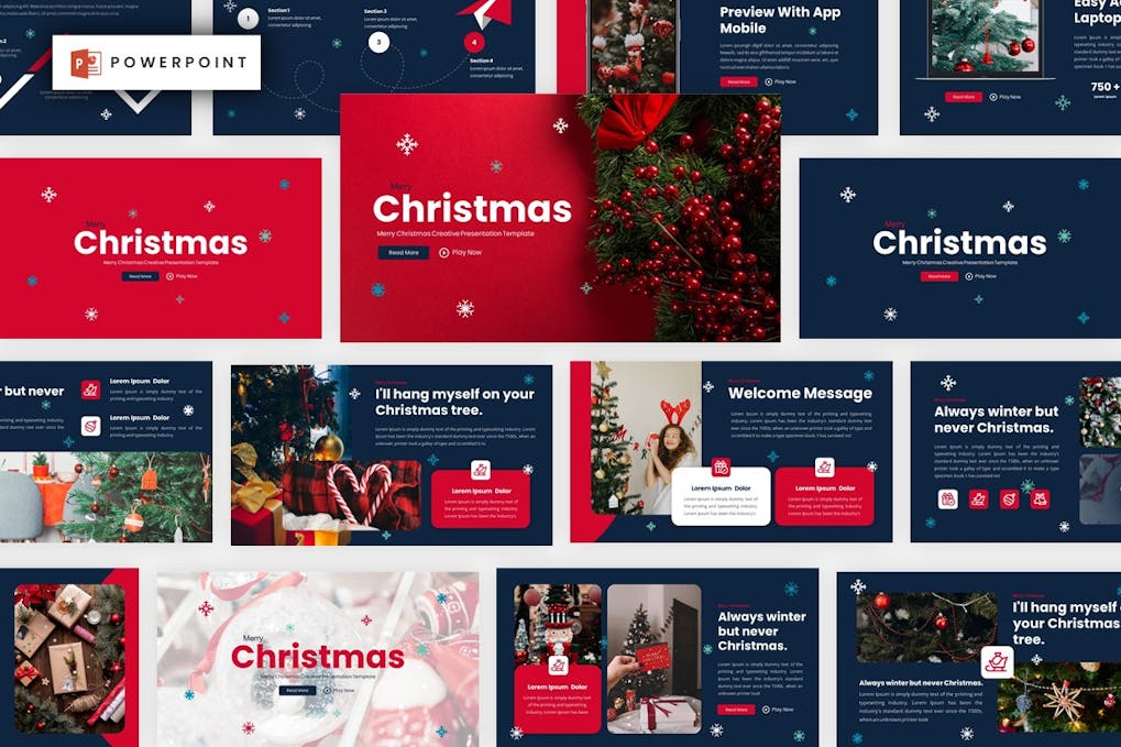 180 Merry Christmas Powerpoint Template