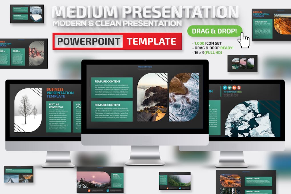 175 Medium Powerpoint Presentation Template
